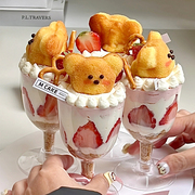 可爱版手拿小熊杯聚会闺蜜茶歇甜品红酒杯mini小蛋糕适合小朋友