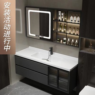 现代简约浴室柜组合卫生间，陶瓷一体洗漱台洗脸洗面轻奢洗手盆套装