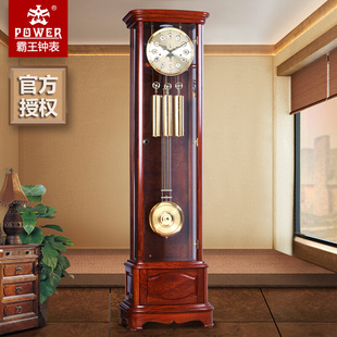 霸王机械落地钟客厅座钟欧式立钟现代大摆钟立式钟表北欧实木时钟