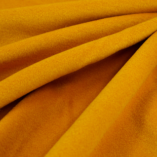 限量细腻 姜黄色顺毛羊毛毛呢羊绒布料秋冬大衣外套服装手工面料