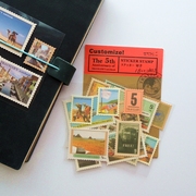 traveler's旅行者笔记本记事本，手帐复古邮票贴纸，天星小轮多款选