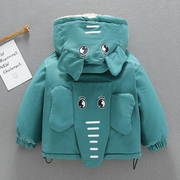 婴儿童装男童冬季加厚棉服宝宝冬装1一2-3岁小童棉袄卡通棉衣外套