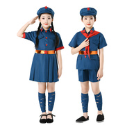 儿童小红军演出服八路军军装，红星闪闪夏季短袖，短裤小学生百褶裙