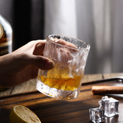 日式木纹威士忌酒杯古典异形洋酒杯子创意个性啤酒杯玻璃鸡尾酒杯