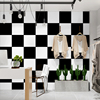 黑白方格子方块墙纸现代简约高档个性时尚，女装服装店专用背景壁纸