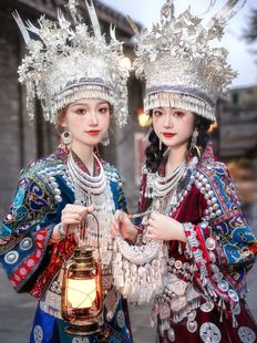 少数民族苗族服装个人艺术，写真服湘西土家族舞蹈，演出服盛装旅拍服