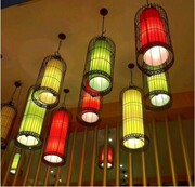 现代新中式铁艺羊皮吊灯火锅店饭店仿古创意鸟笼吊灯餐厅装饰灯具