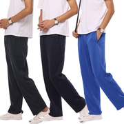 春秋运动裤纯色校服裤灰色，初中高男中学，生女长裤直筒运动裤深蓝色
