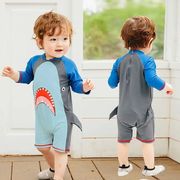 儿童泳衣中小童男孩速干衣，鲨鱼恐龙温泉2-3-5-6岁4宝宝连体游泳衣