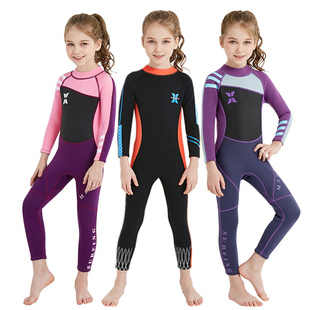儿童泳衣女童连体，保暖加厚款，2.5mm潜水服3mm游水防寒水上运动