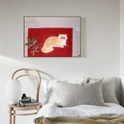 《猫》奥村土牛，日系风格小众画现代简约客厅装饰画餐厅挂画无框画