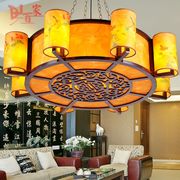 中式客厅吊灯餐厅古典羊皮灯中国风，茶楼包厢饭店灯具大厅中式灯