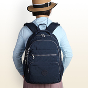 大容量多层口袋双肩背包洗水尼龙布休闲旅行时尚男女中小学生书包