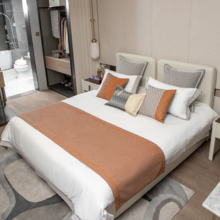 现代简约样板间四件套，软装搭配床品轻奢风，床上用品星级酒店多套件