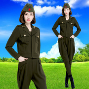 军绿色女士时尚水兵舞服装女套装2020户外酷休闲运动套装
