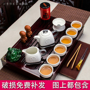 紫砂陶瓷功夫茶具整套家用客厅，茶壶茶杯简约套装，抽屉式小茶盘茶台