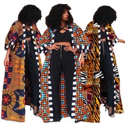 春季女装风衣非洲民族，风女士外套长款印花africanclothing