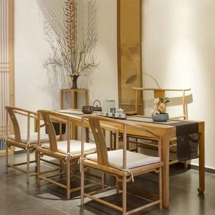新中式茶桌老榆木餐桌禅意办公桌画案泡茶桌茶室茶楼茶桌椅组合
