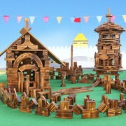 幼儿园户外大型积木碳化炭烧积木木制大积木玩具构建区益智积木
