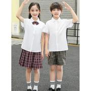 深圳市校服小学生指定统一礼服夏季夏天女生男童一年级白衬衫套装