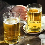 啤酒杯子家用大容量轻奢高档带把手玻璃杯扎啤杯商用专业大啤酒杯