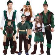 儿童节表演服英勇侠客森林王子服装儿童猎人衣服彼得潘女侠客