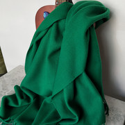 绿色围巾披肩两用秋冬加厚保暖仿羊绒大披肩纯色韩版男女送礼