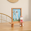 创意实木卡通相框6寸儿童照片相架可爱ins立体小猪兔木质榉木摆台