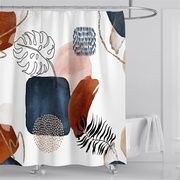 浴间浴帘涤纶，浴室窗帘布，防水浴帘印花抽象