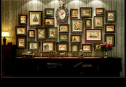高档爆品实木美式照片墙装饰相框挂墙组合客厅餐厅走廊欧式复古大