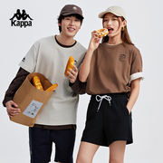 kappa卡帕背靠背情侣运动短袖t恤男生夏季2024纯棉运动上衣女