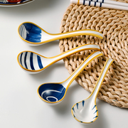 日式勺子陶瓷汤勺汤匙家用喝汤调羹筷子套装吃拉面汤勺可爱高颜值