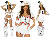 圣诞制服雪人圣诞企鹅装欧美出口圣诞，雪人cos白色小鸟毛毛动物装