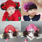 韩版婴儿童发带韩国头饰女宝宝，卷发假发发饰，公主小女孩齐刘海发箍