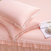 粉色床裙单件蕾丝边下摆遮丑裙式床单公主风防滑少女单独床罩床套