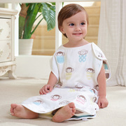 婴儿睡袋分腿纯棉纱布蘑菇空调，睡衣儿童夏季薄款无袖宝宝护肚子