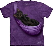 美国The Mountain睡袋黑猫可爱3D立体男女亲子短袖纯棉圆领T恤