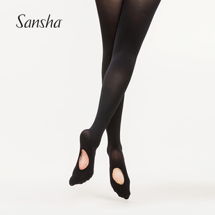 sansha法国三沙芭蕾舞蹈袜，子女连裤丝袜，踩脚防勾丝舞蹈演出袜