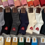 韩国进口vividcolor爱心眼睛，ins加厚保暖中筒堆堆袜秋冬棉袜女袜