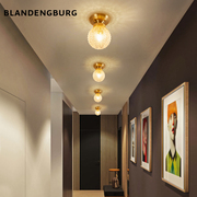 北欧玻璃球吸顶灯黄铜客厅灯现代简约轻奢卧室餐厅，灯具走廊过道灯