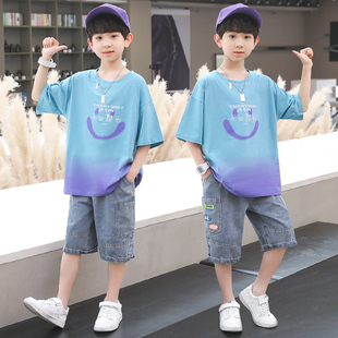 儿童夏装男童套装夏季洋气童装中大童2024年韩版休闲宽松潮装