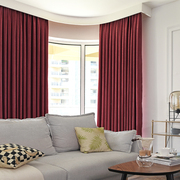 窗帘遮光卧室客厅落地窗，纯色遮阳布料北欧网红ins风成品简约现代