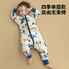 婴儿睡袋春秋单层薄款纯棉宝宝睡衣，夏季儿童分腿，空调房防踢被四季