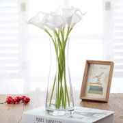欧式简约束腰玻璃花瓶创意，透明插花玻璃餐桌，客厅装饰花干花器摆件