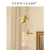 Lynn's立意 中古法式天使吊灯 全铜餐厅玄关古典走廊水晶床头灯具