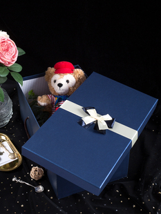 加大号码盒韩版长方形，蓝色圣诞礼物羽绒衣服婚纱，包装盒收纳箱