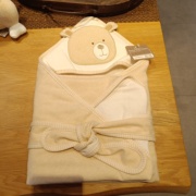 香港 英国Natures Purest婴儿新生儿抱被棉质抱毯抱抱熊包被