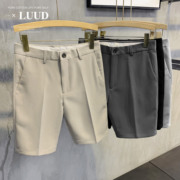 LUUD 夏天薄款短西裤韩版百搭修身中裤纯色免烫男士休闲裤子