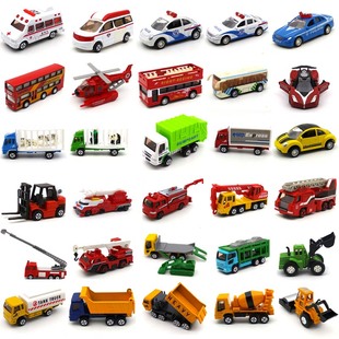 奥丽164合金车，救援救护消防车工程车压路机滑行口袋小汽车玩具