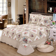 美式纯棉拼布轻奢高档床盖四件套韩国绗缝被，纯棉四季通用床单被罩